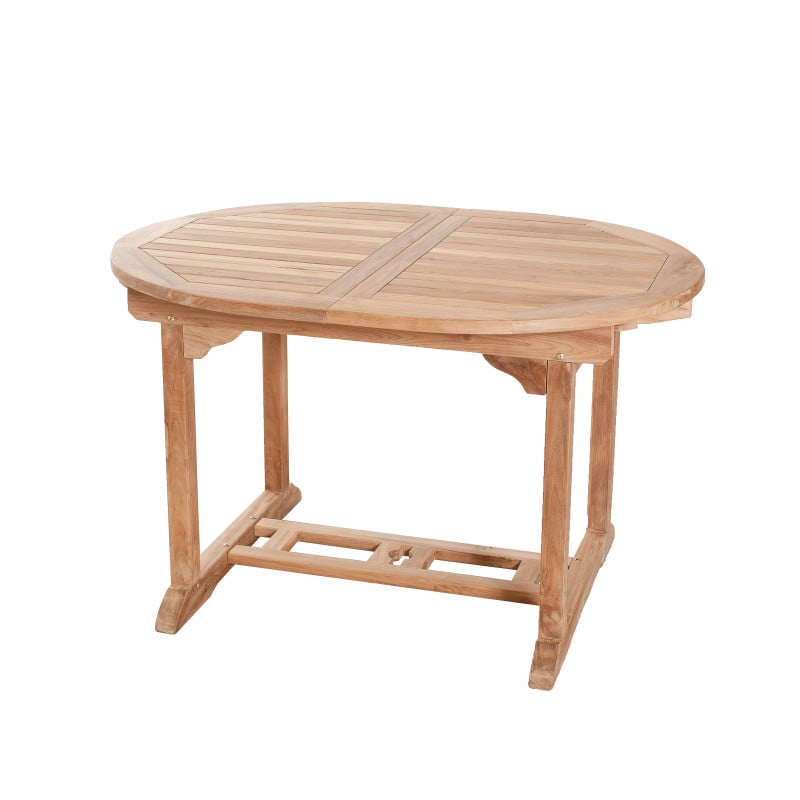 Table de jardin ovale extensible 120/180 x 90 x 75 cm en teck Summer