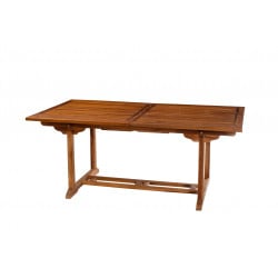 Table de jardin extensible en teck huilé 180/240x100x75cm Thanina