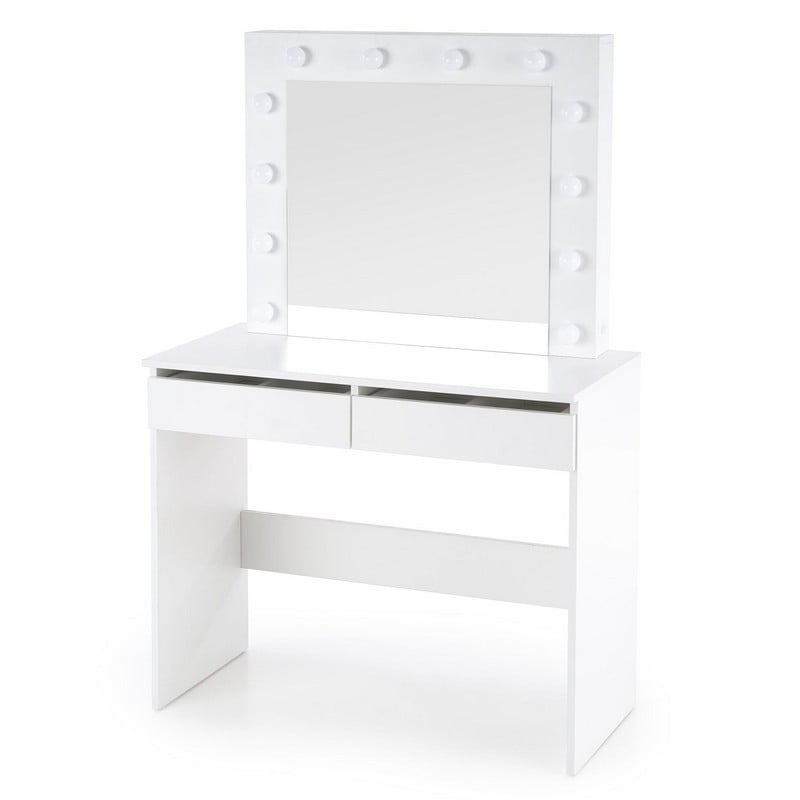 Fauteuil de bureau en simili cuir blanc Aurelia